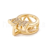 Brass Micro Pave Clear Cubic Zirconia Charms KK-G415-40G-3