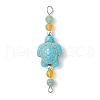 Summer Beach Dyed Synthetic Turquoise Connector Charms PALLOY-JF03747-01-3