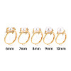 Rhombus Brass Micro Pave Clear Cubic Zirconia Cup Peg Ring Settings KK-T076-10G-4