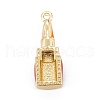 Brass Micro Pave Clear Cubic Zirconia Pendants KK-K255-16G-4