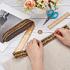 Ethnic Style Polyester Jacquard Leaf Ribbons SRIB-WH0011-198-3