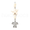 7Pcs 7 Styles Ocean Alloy & Starfish Rondelle Synthetic Turquoise Beaded Big Pendants PALLOY-JF04012-2