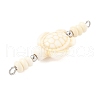 10Pcs 2 Colors Dyed Synthetic Turquoise Turtle Rondelle Beaded Connector Charms PALLOY-JF04013-6