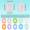 SOFPLATE 400Pcs 10 Colors Acrylic Linking Rings MACR-SP0001-42-2