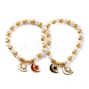 201 Stainless Steel Round Beaded Stretch Bracelets BJEW-C090-03G-E-4