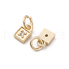 Brass Micro Pave Cubic Zirconia Charms KK-C071-12KCG-2
