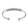 Tarnish Resistant 304 Stainless Steel Cuff Bangles for Women BJEW-M310-02P-3