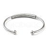 304 Stainless Steel Cuff Bangles for Women BJEW-M310-02P-3