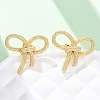 Rack Plating Brass Bowknot Stud Earrings for Women EJEW-F308-02G-4
