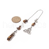 Natural Tiger Eye Pointed Dowsing Pendulums PALLOY-JF02009-02-2