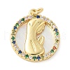 Brass Micro Pave Cubic Zirconia Pendants KK-K298-16G-01-1