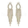 Cubic Zirconia Chains Tassel Earrings EJEW-P236-10G-1