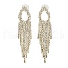 Cubic Zirconia Chains Tassel Earrings EJEW-P236-10G-1