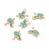 Rack Plating Brass Micro Pave Deep Sky Blue Cubic Zirconia Pendants ZIRC-C040-40G-4