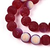 Frosted Transparent Glass Beads Strands GLAA-T032-T8mm-MBB20-3