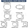 SUNNYCLUE 12Pcs 6 Styles 304 Stainless Steel Linking Rings FIND-SC0010-50-2