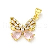 Brass Micro Pave Cubic Zirconia Pendants FIND-Z023-10B-1