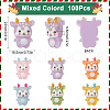 SUNNYCLUE 100Pcs Christmas Reindeer Transparent Resin Cabochons RESI-SC0005-58-2