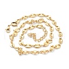 PVD Vacuum Plating 304 Stainless Steel Coffee Bean Chain Necklaces NJEW-O123-01G-4
