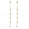 Brass Enamel Chain Tassel Earrings EJEW-JE05786-1