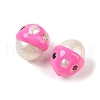 Natural Cultured Freshwater Pearl with Cubic Zirconia Enamel Beads PEAR-G014-02C-2