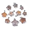 Natural Cherry Blossom Agate Pendants G-N326-105-1