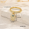 Brass Micro Pave Cubic Zirconia Pendant Finger Rings for Women OA1254-4-2