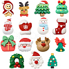 SUNNYCLUE 90Pcs 15 Styles Christmas Theme Opaque Resin Cabochons FIND-SC0011-32-1