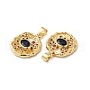 Rack Plating Brass Pave Cubic Zirconia Pendants KK-O142-27G-3
