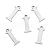 Tarnish Resistant 304 Stainless Steel Alphabet Charms STAS-H122-I-P-2