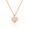 Sweet Pink Heart Pendant Necklace for Women UK9775-1-1