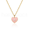 Pink Heart Pendant Necklaces for Women UK9775-1-1