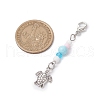 Ocean Theme Alloy Charm & Glass Beads Pendant Decorations HJEW-JM03157-01-3