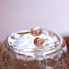 Mother's Day Jewellery Natural Freshwater Pearl Oval Beaded Cuff Rings WG91F01-02-1