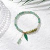 Natural Green Aventurine Beads Charm Bracelets BJEW-TA00616-1