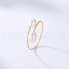 Natural Pearl Teardrop Cuff Rings HF2251-1