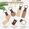   16Pcs 4 Styles Wooden Pendant Keychain KEYC-PH0002-06-4