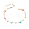304 Stainless Steel Heart Link Bracelets with Enamel BJEW-JB11497-2