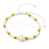 Synthetic Turquoise & Glass Seed Braided Bead Bracelets BJEW-JB11157-3