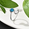 Natural Apatite & Rose Quartz Finger Rings RJEW-A068-03P-03-3