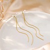 Alloy Plastic Imitation Pearl Tassel Stud Earrings FS-WG3A474-01-2