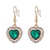 Alloy Rhinestone Heart Dangle Earrings EJEW-JE05149-3