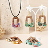 16Pcs 8 Colors Transparent Resin & Walnut Wood Pendants RESI-TA0001-97-7