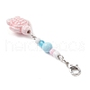 3Pcs Ocean Theme Porcelain Charm & Glass Beads Pendant Decorations HJEW-JM03154-6