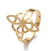 Heart with Sailor's Knot 304 Stainless Steel Hollow Open Cuff Ring for Women RJEW-E073-02G-1
