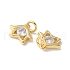 Brass Micro Pave Clear Cubic Zirconia Pendants KK-Q031-08G-2