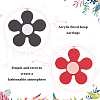 FIBLOOM 2 Pairs 2 Colors Acrylic Flower Asymmetrical Earrings EJEW-FI0001-09-3