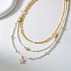 Summer Beach Alloy Starfish Pendant Glass Seed Beaded 3 Layer Necklaces for Women FS-WGF3BD7-01-2