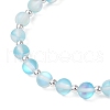 4Pcs 4 Colors Synthetic Frosted Moonstone Round Beaded Stretch Bracelets BJEW-JB11878-5