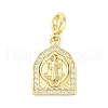 Brass Micro Pave Cubic Zirconia Saint European Dangle Charms KK-D325-27G-05-1